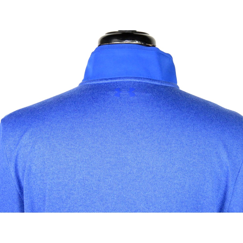 Under Armour Cold Gear GOLF Blue Knit Collared Snap Athletic Jacket Men's Large - Picture 6 of 7